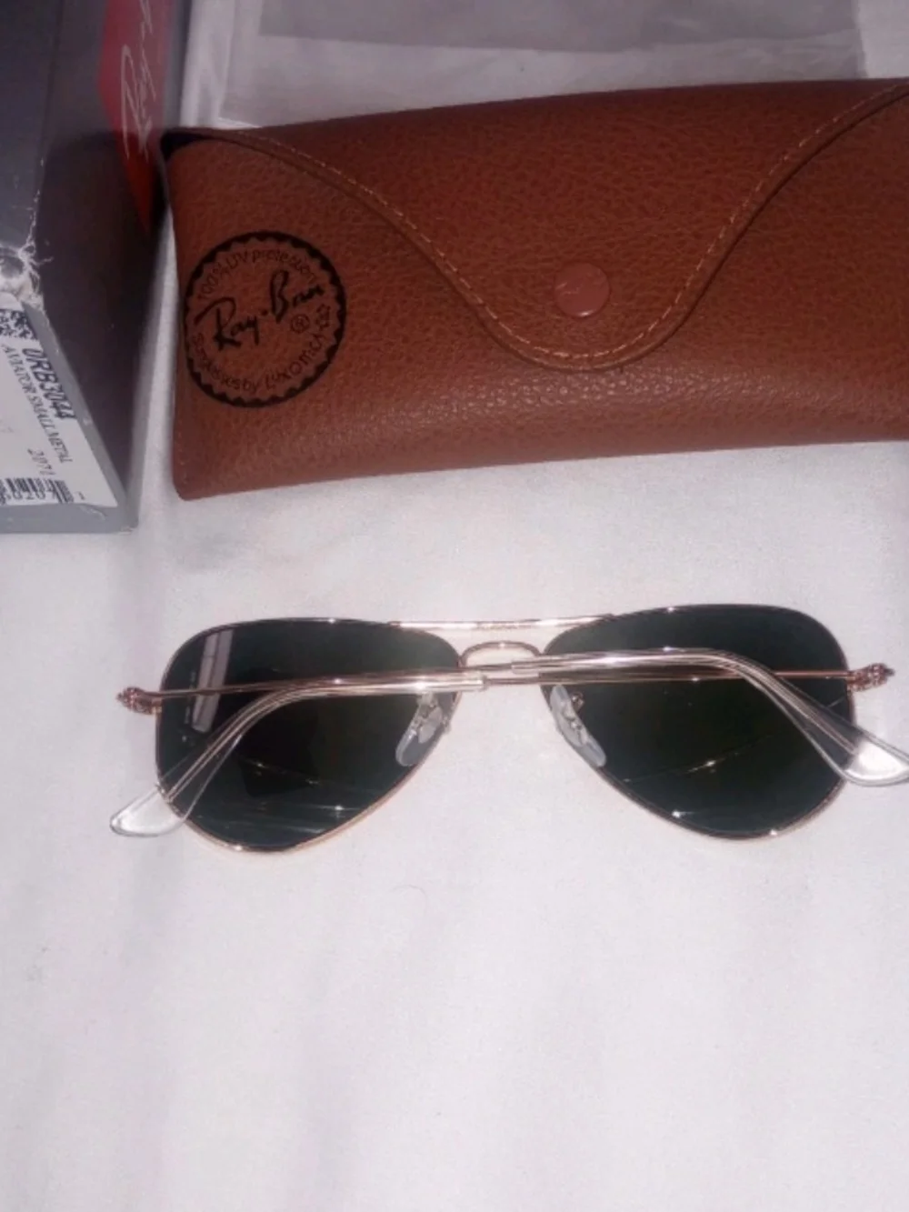 Ray-Ban Unisex Aviator Small Metal Gold Sunglasses (RB3044) Gold/G-15 Green, New